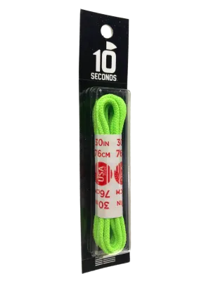 10 Seconds ® Round Dress Laces | Waxed Neon Green