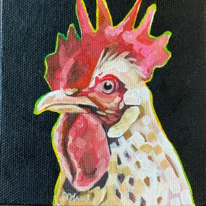 4”x4” - "Cisco" - Chicken Painting-Acrylic Painting