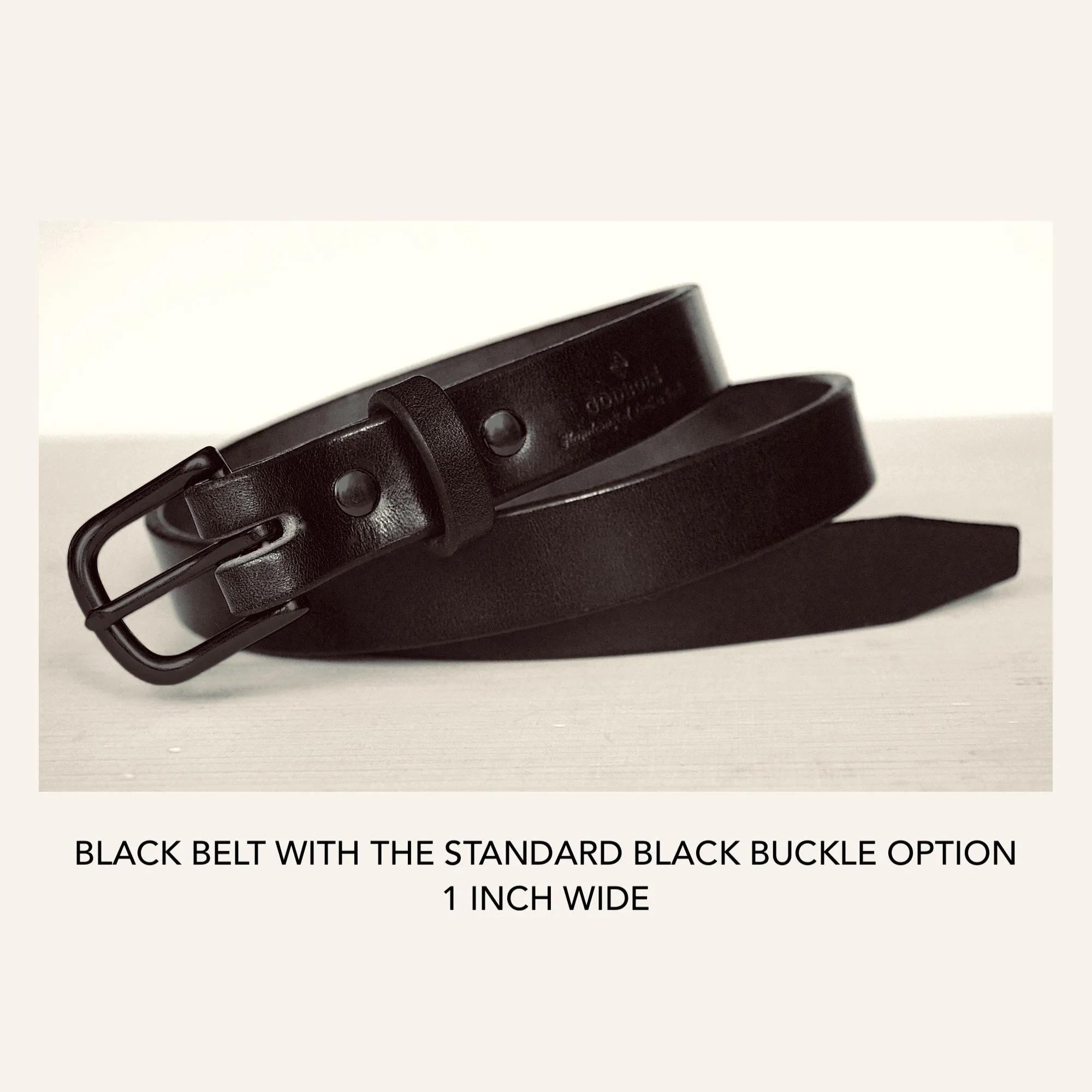 All-Black Lifetime Belts with Black Brass Hardware