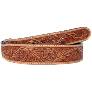 B051 - Natural Floral Tooled Belt