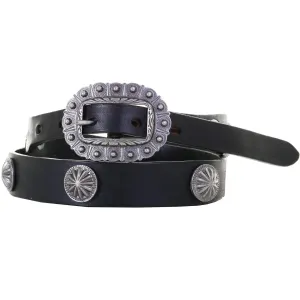 B1062 - Black Leather Concho Belt