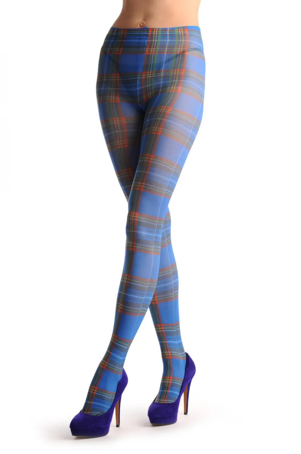 Blue Checkered Print