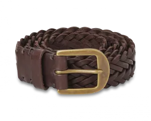 Braided Belt - Walnut Brown / Brass