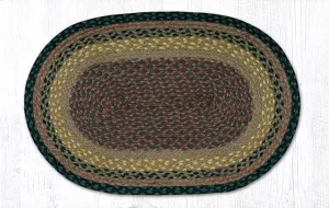 Brown, Black, & Charcoal Braided Rug - Oval