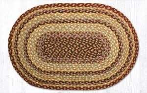 Burgundy & Cream Braided Rug - Oval