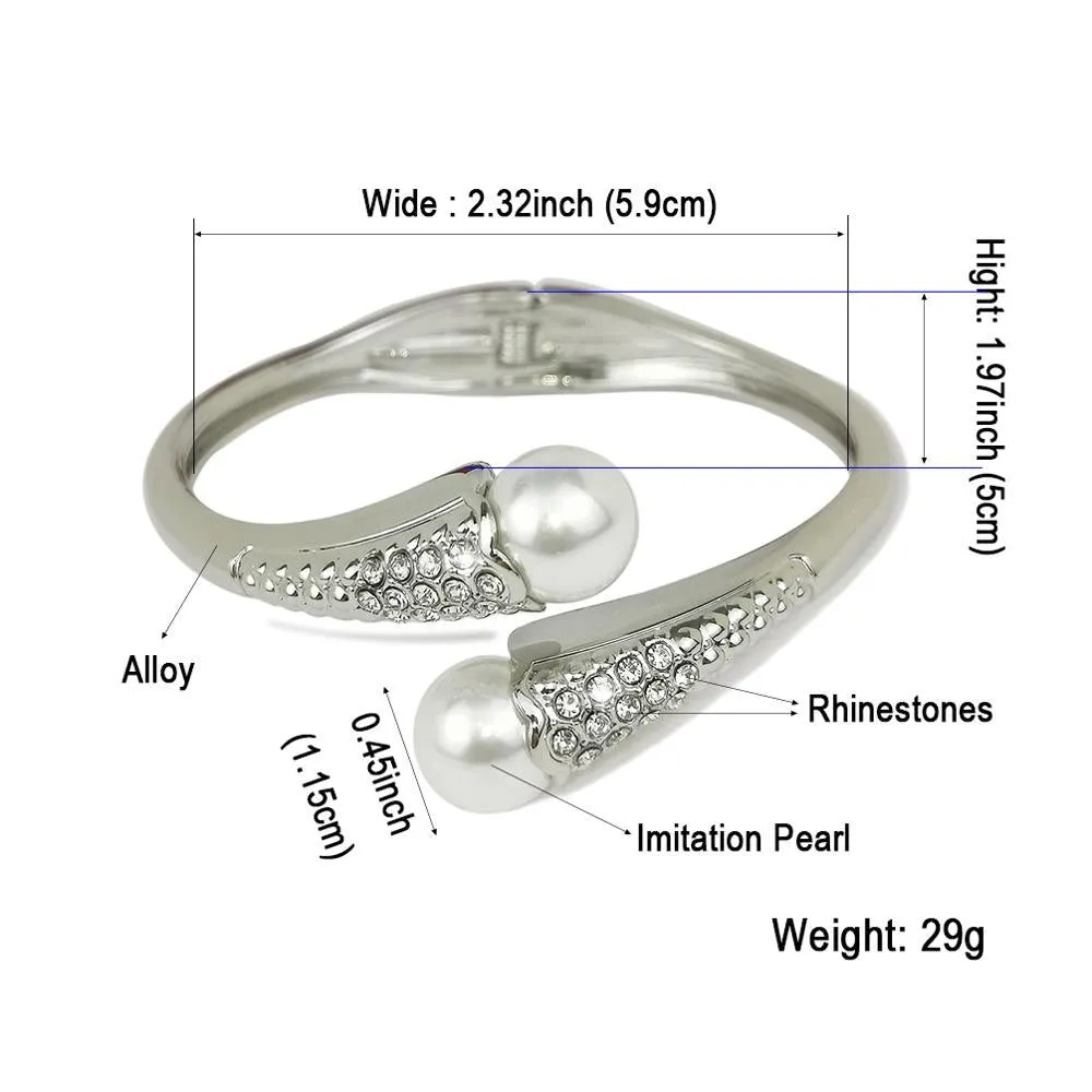 Charm Alloy Pearls Cuff Fashion Bracelets For Women