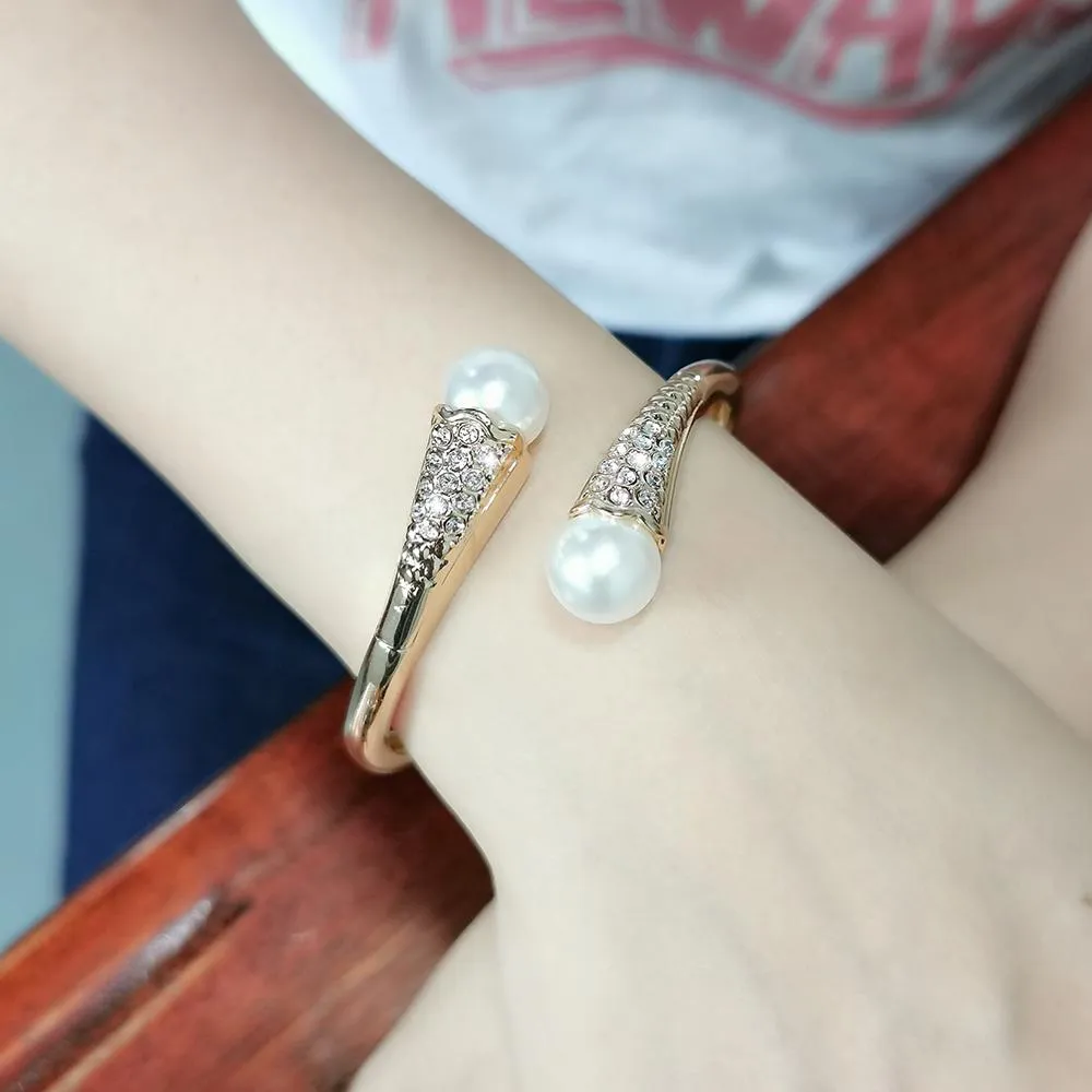 Charm Alloy Pearls Cuff Fashion Bracelets For Women