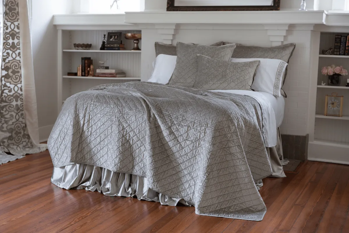 Chloe Ice Silver Velvet Bedding by Lili Alessandra