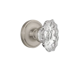 Classic Rosette with Chateau Knob in Satin Nickel