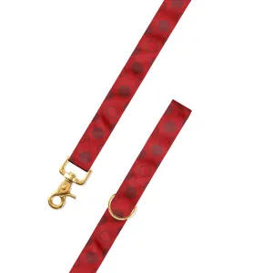 Dots on Red Grosgrain Ribbon Dog Leash