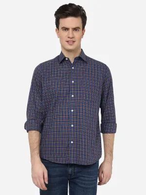 Dutch Blue Checked Smart Fit Semi Casual Shirt | Greenfibre