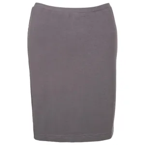 Elastic Waist Jersey Pencil Skirt in Dark Grey