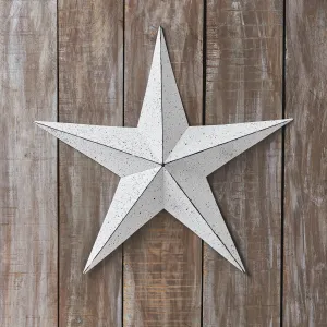 Faceted Metal Star White Wall Hanging 24x24