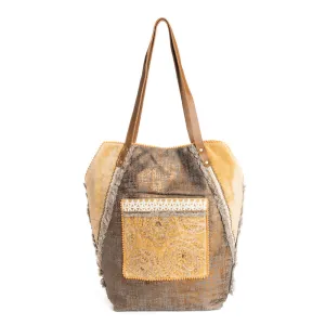 Golden Rise Paisley Tote Bag