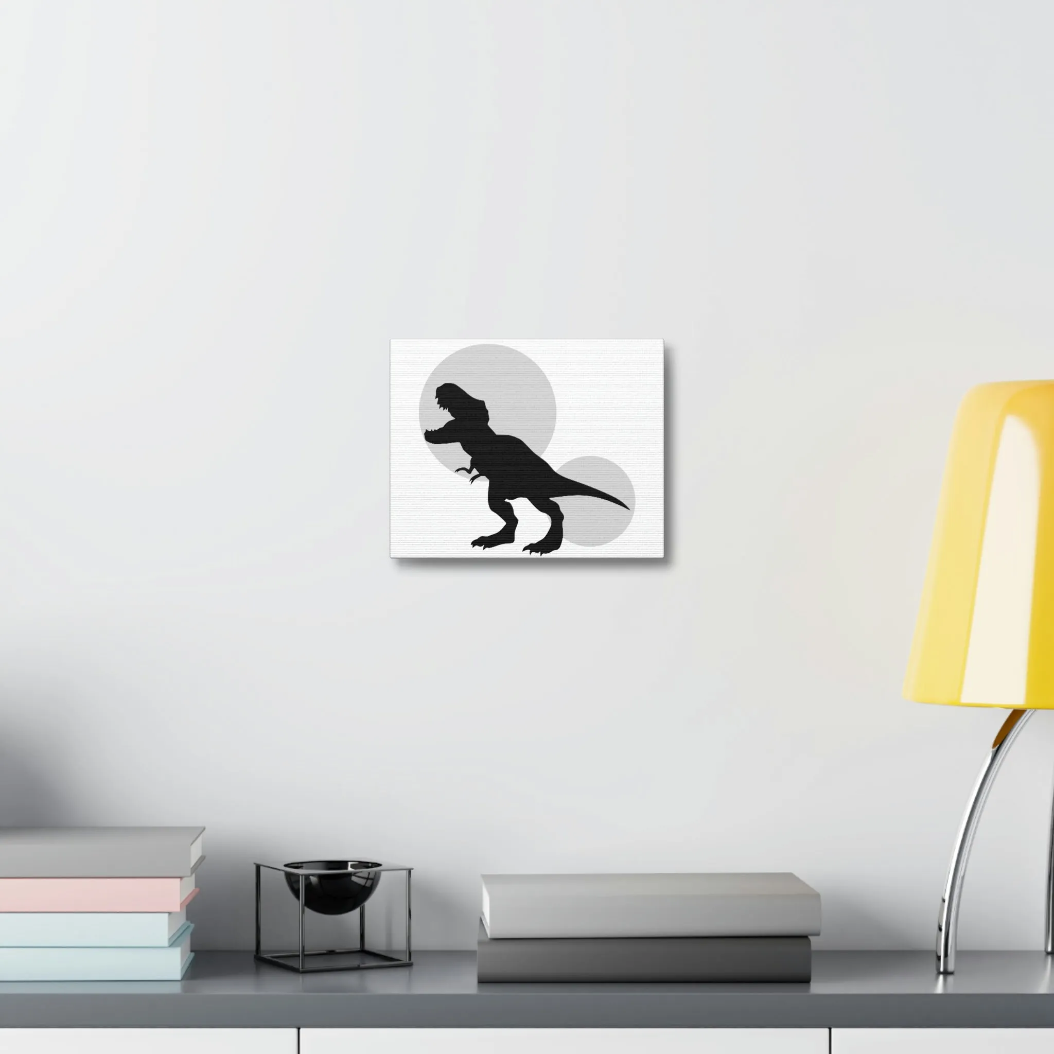 Grey Tyrannosaurus Rex Design Stretched Canvas