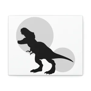 Grey Tyrannosaurus Rex Design Stretched Canvas