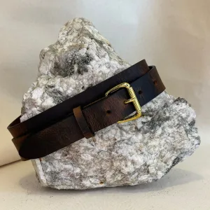 Handmade Brown Pull Up Leather Belt