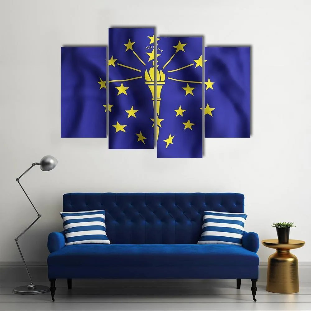 Indiana Flag Canvas Wall Art