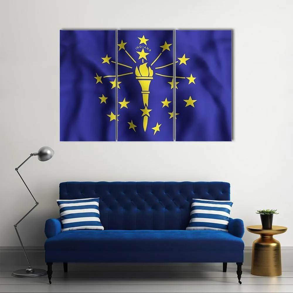 Indiana Flag Canvas Wall Art