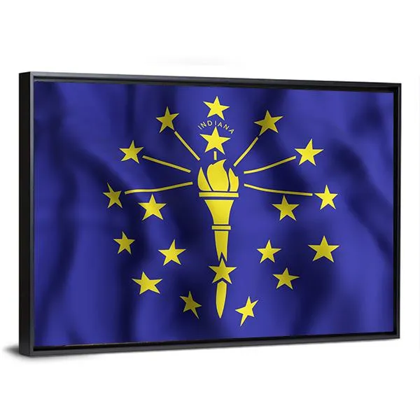 Indiana Flag Canvas Wall Art