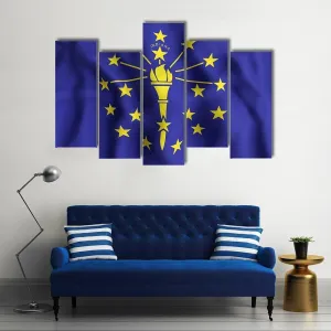 Indiana Flag Canvas Wall Art