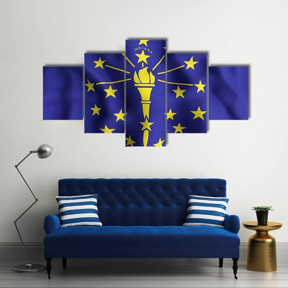 Indiana Flag Canvas Wall Art