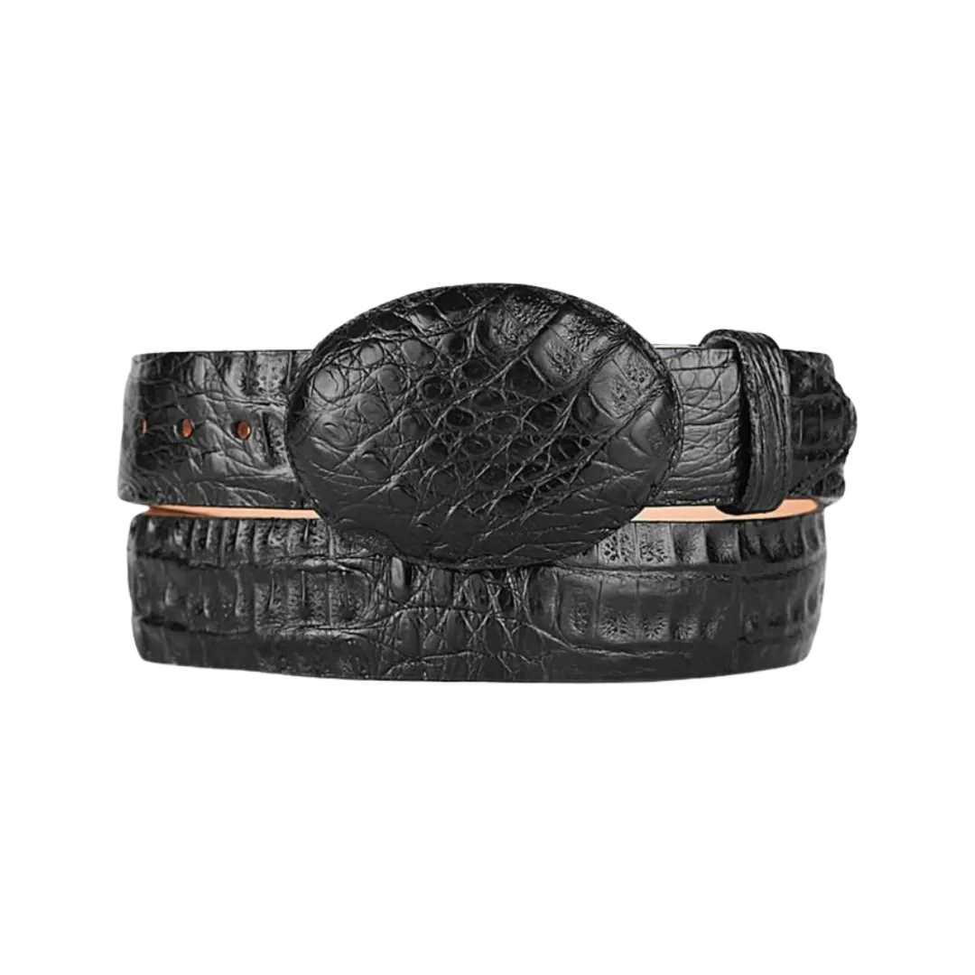 Jaime Cerrillo Men's Black Caiman Belly Cowboy Belt