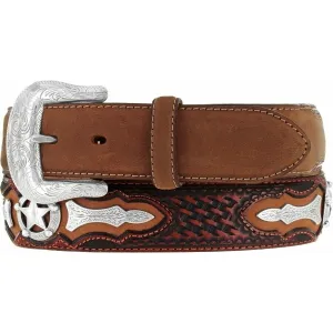 Justin Men's Black-Tan Odessa Star Belt