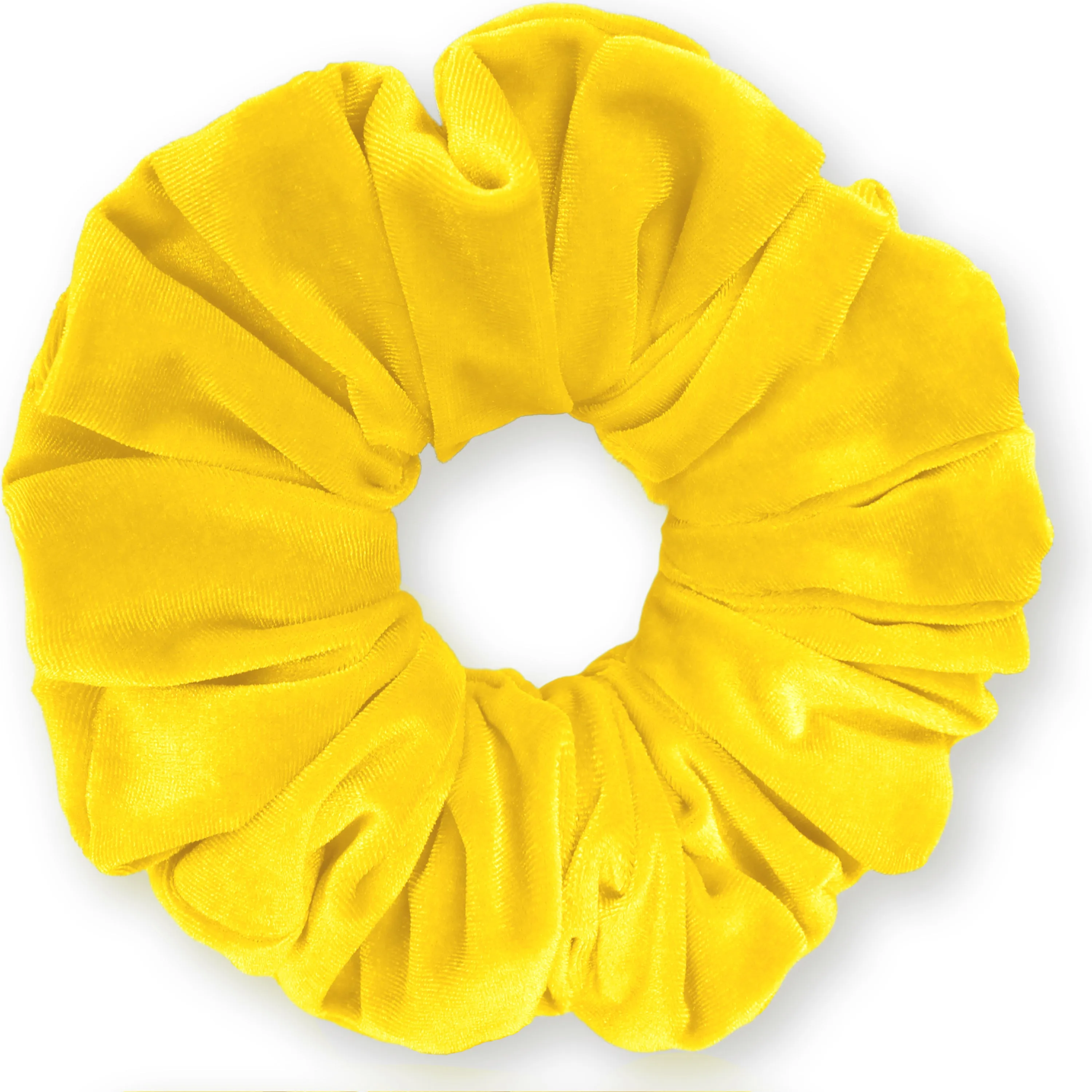 KING SIZE Velvet Scrunchies XXL Oversized Ponytail Holder Made in the USA Yellow