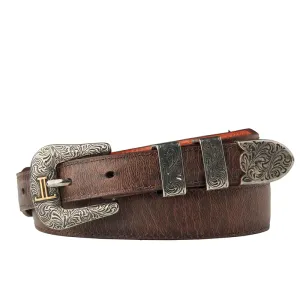 Lucchese Boot Men's Brown Smooth Goat Leather Belt