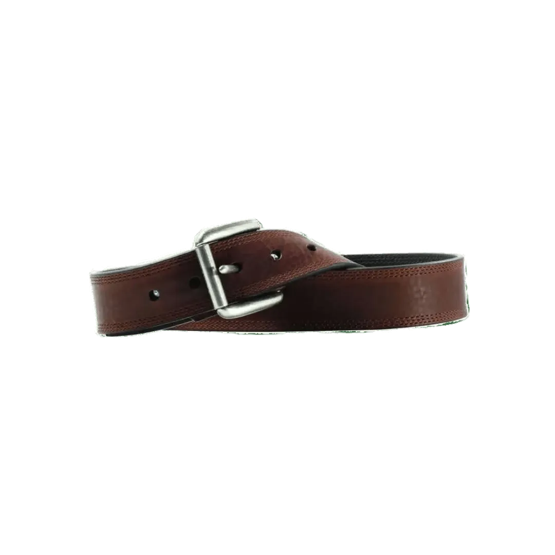 M&F Men's Triple Stitch Copper Leather Belt