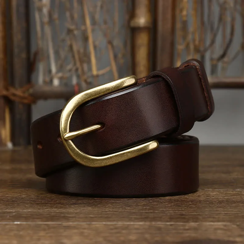 Men's Casual Smooth Glossy Leather Belt