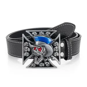 Men's Gorgeous Skull Cross Punk Leather Belt