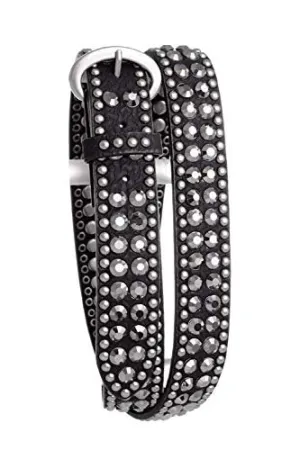 Nomad Creek Women's Rhinestone Studded Leather Belt