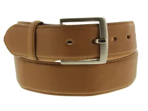 Orange Western Cowboy Leather Belt Classic Dress - Silver Buckle