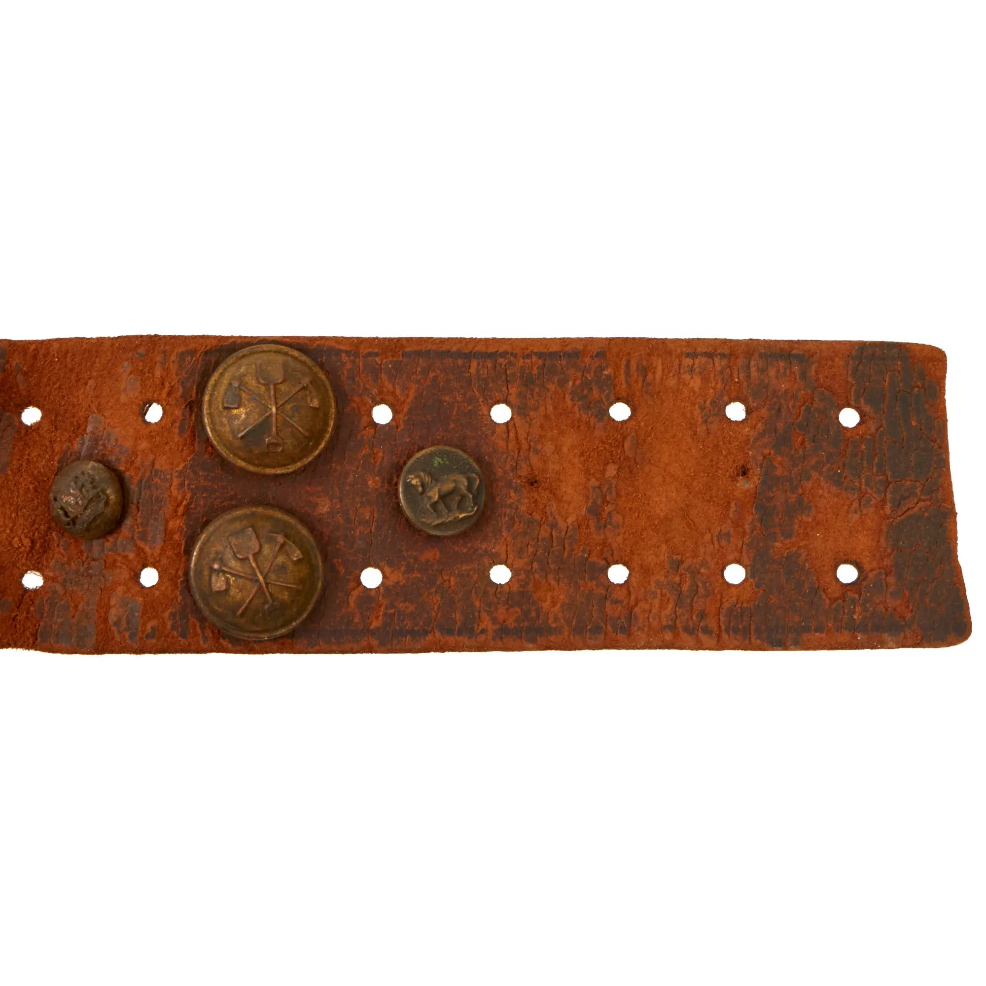 Original U.S. Spanish-American War Hate Belt Made with 41 Cuban & Spanish Buttons