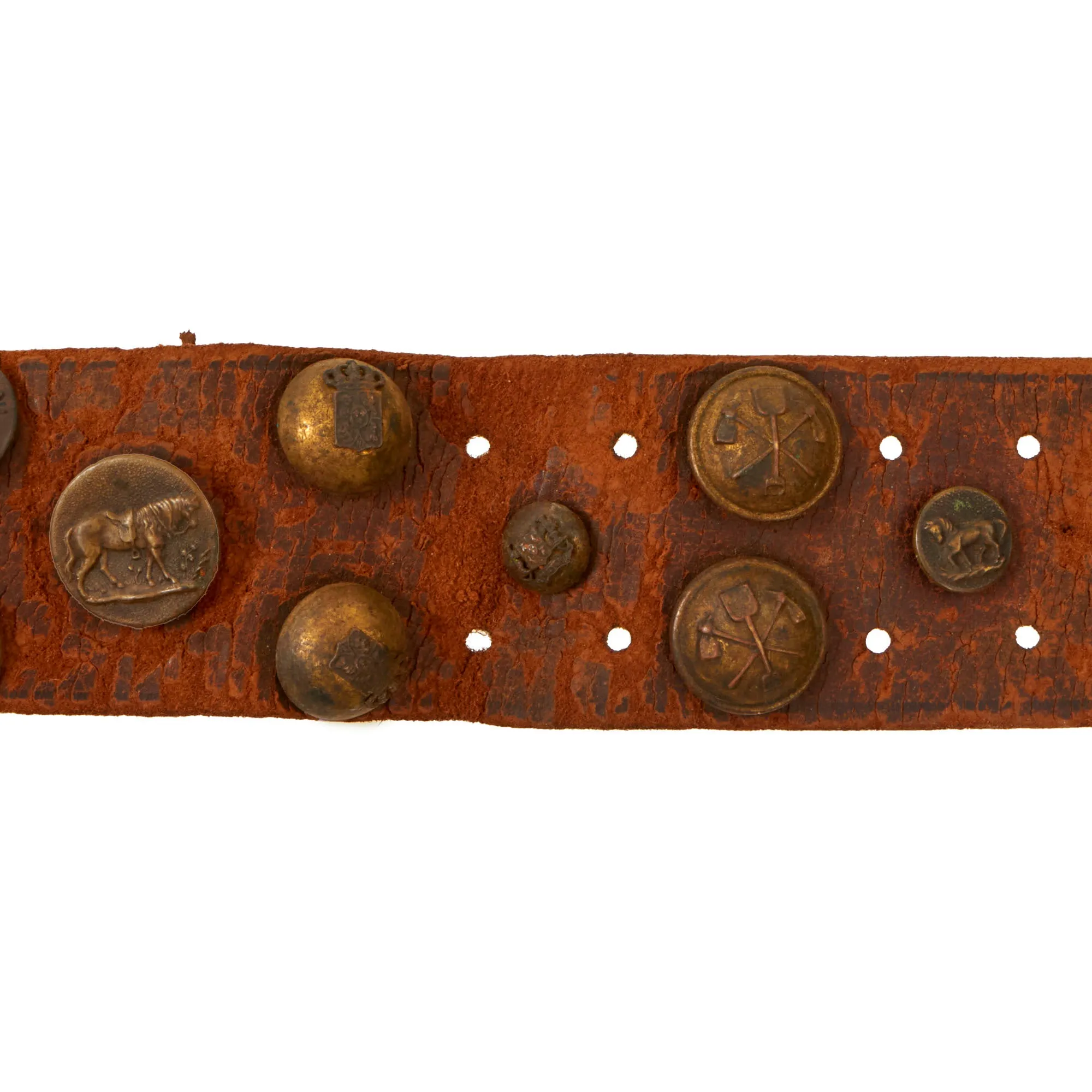 Original U.S. Spanish-American War Hate Belt Made with 41 Cuban & Spanish Buttons