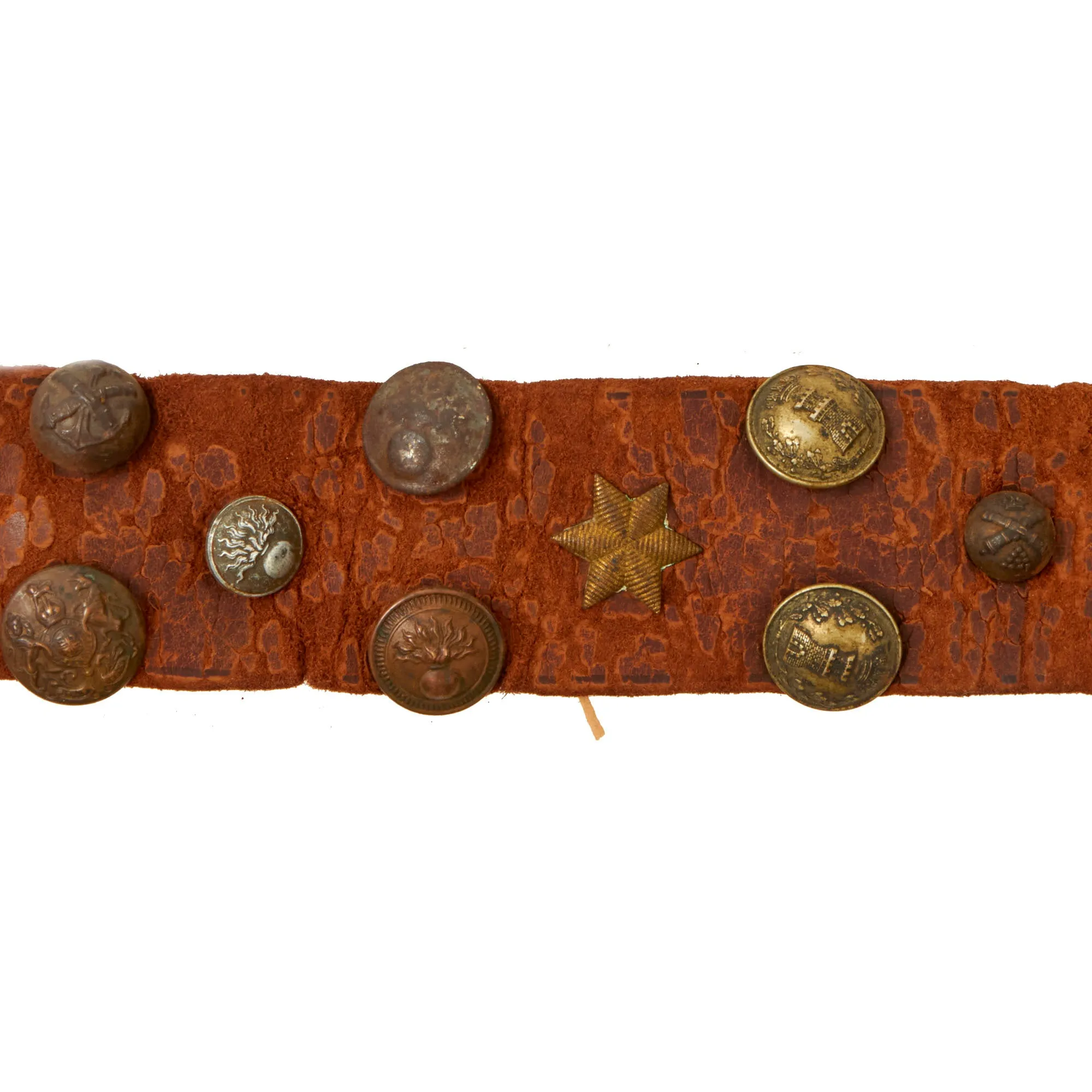 Original U.S. Spanish-American War Hate Belt Made with 41 Cuban & Spanish Buttons