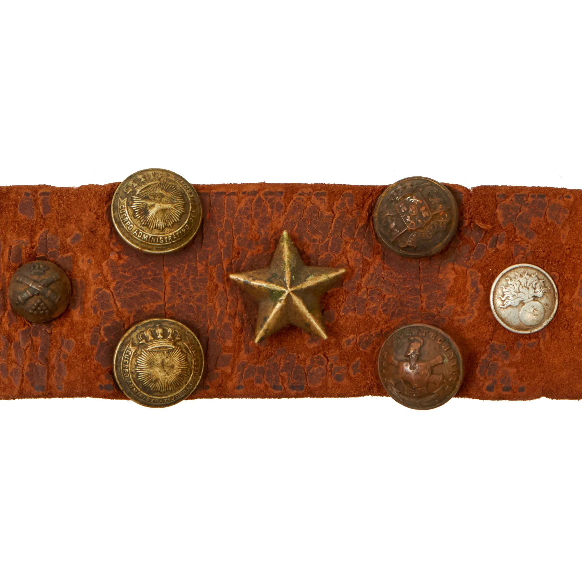 Original U.S. Spanish-American War Hate Belt Made with 41 Cuban & Spanish Buttons