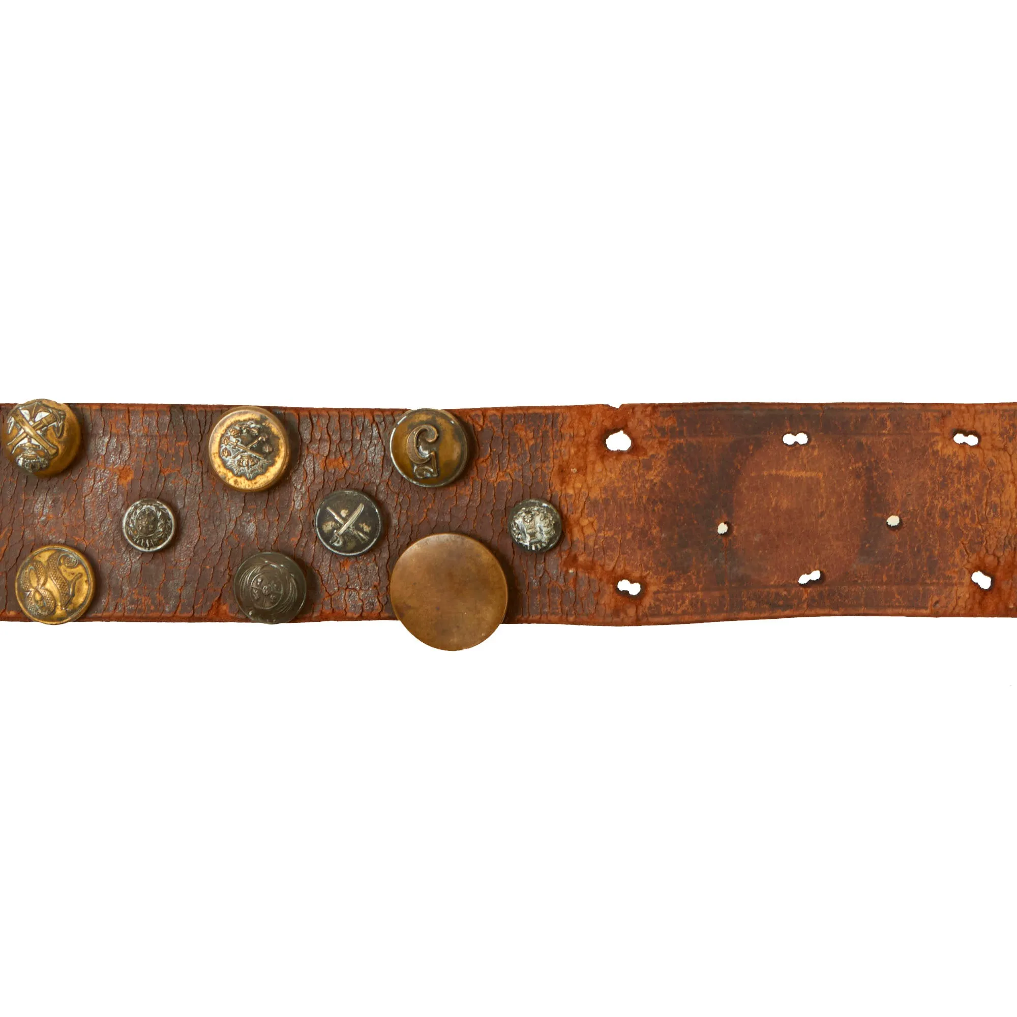 Original U.S. Spanish-American War Hate Belt Made with 44 U.S., Cuban, & Spanish Buttons