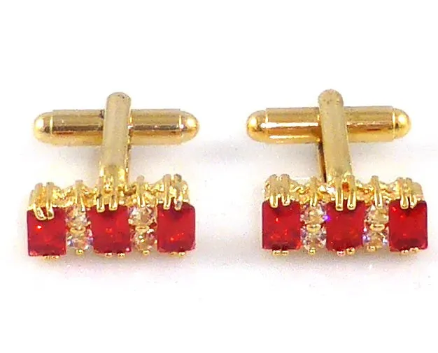 Red Garnet Ruby Charming Cufflinks