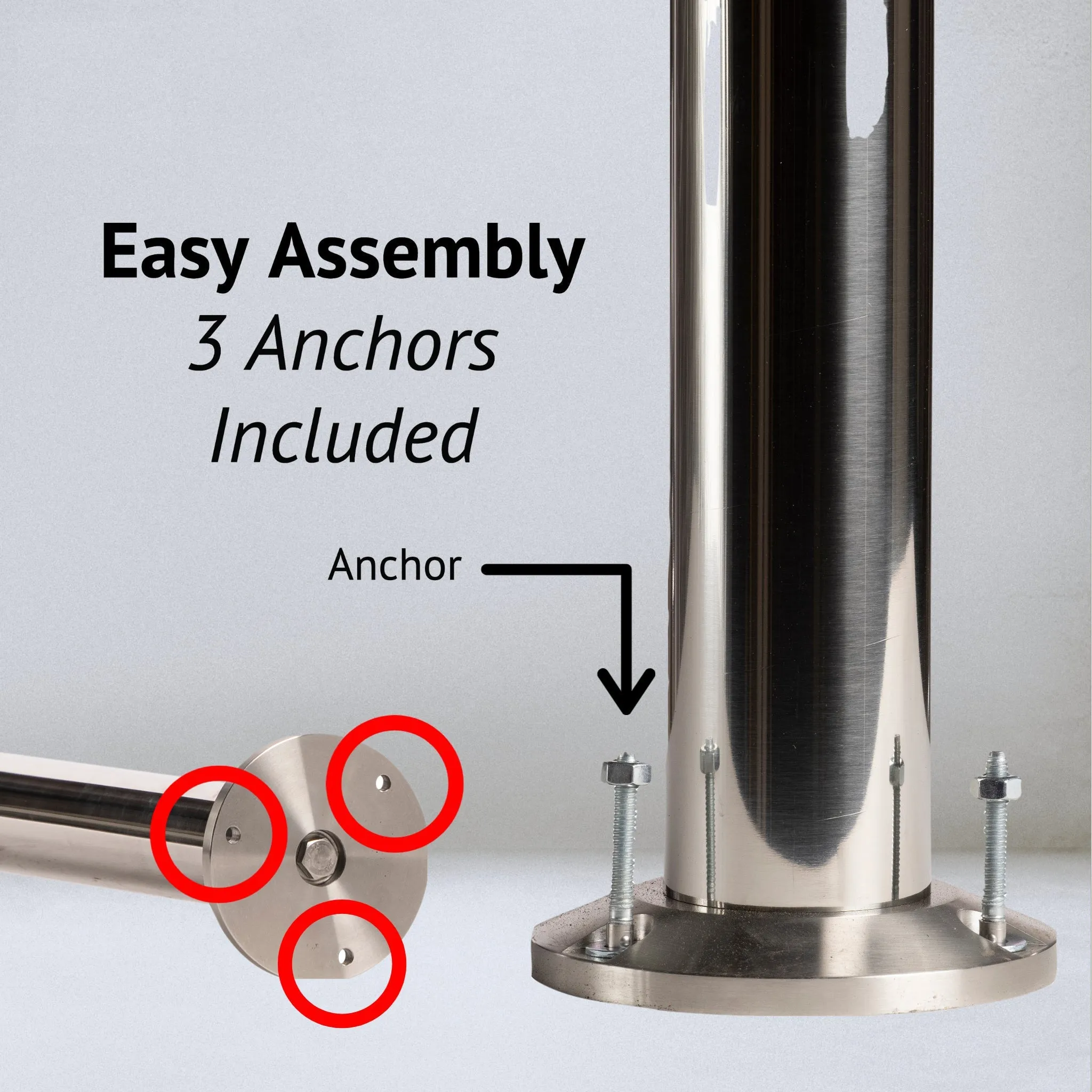 Retractable Belt Barrier Stanchion, Fixed Base, Black Powder Coated Post, 35 ft Belt - Montour Line MX760F