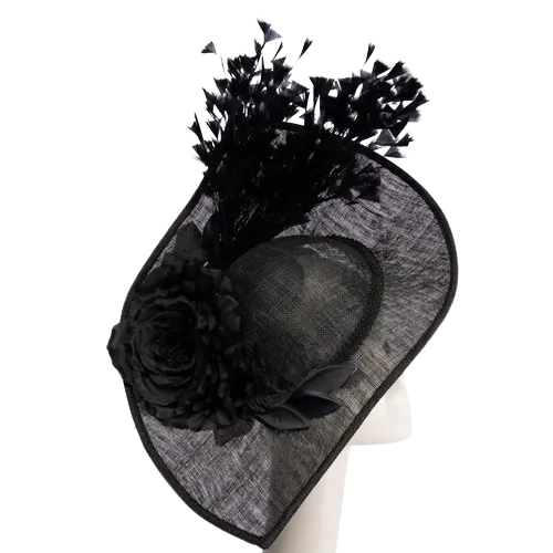 Sanchi | Flowers and Feathers Sinamay Fascinator