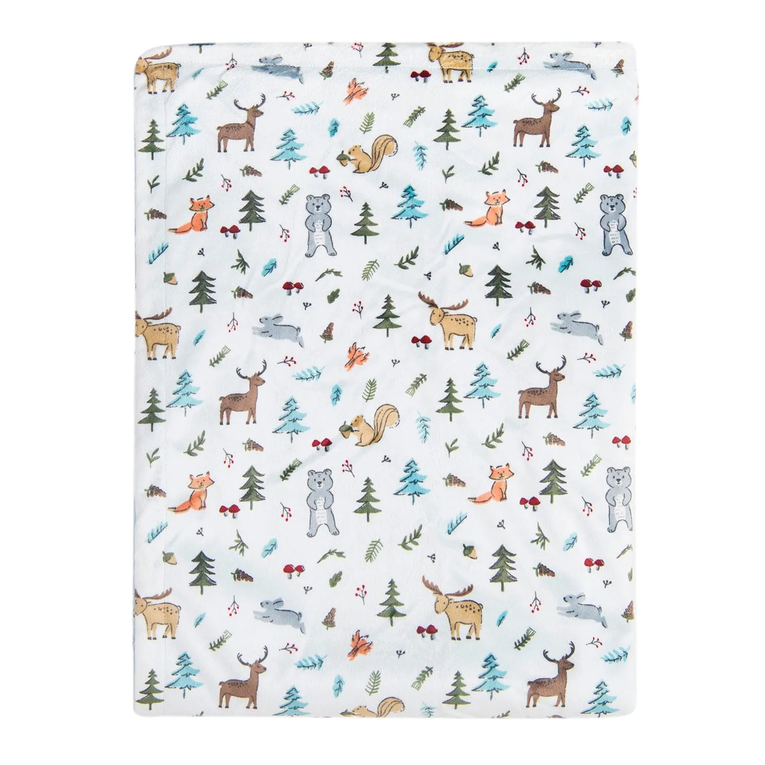 Snowy Forest Soft Cozy Plush Blanket White