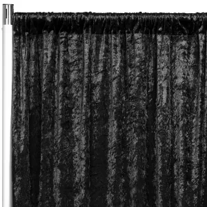 Velvet 10ft H x 52" W Drape/Backdrop Curtain Panel - Black