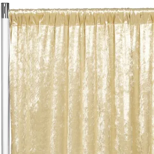 Velvet 10ft H x 52" W Drape/Backdrop Curtain Panel - Champagne